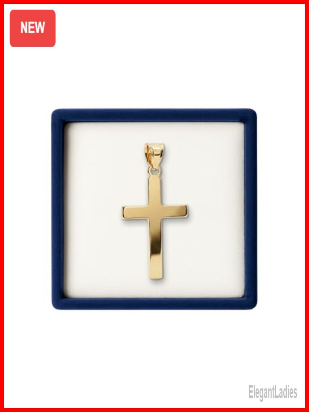 14K Yellow Gold Cross Pendant Double-Bonded USA Handcrafted Religious Jewelry